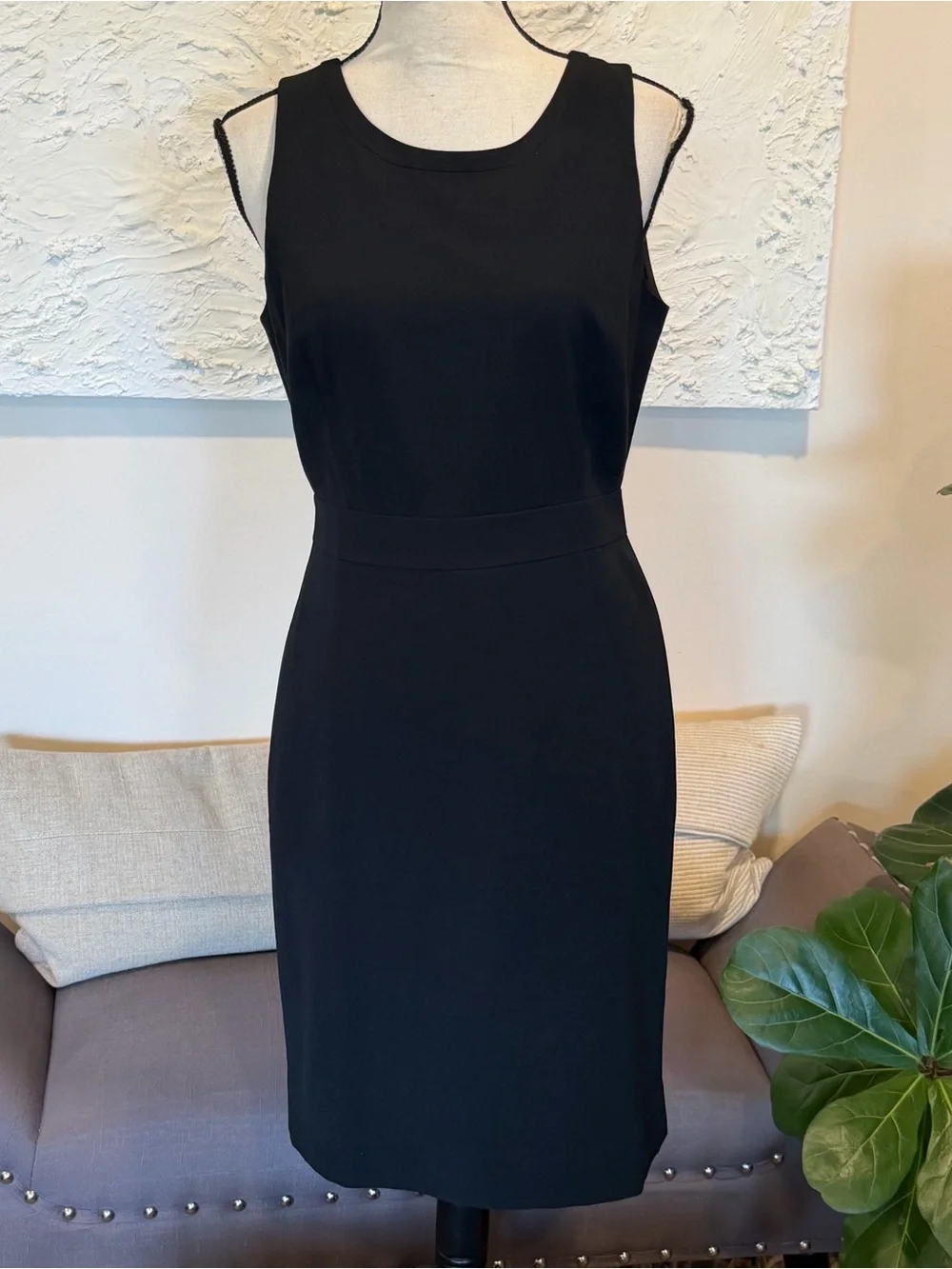 J. Crew Sheath Suiting Dress Four-Season Sleeveless Stretch Black Sz 4 NWOT - Picture 2 of 12